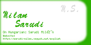 milan sarudi business card